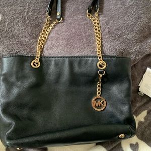 Michael Kors soft black leather tote